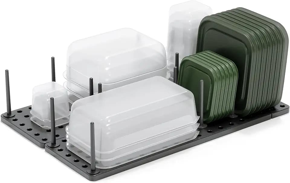 Umbra Peggy Verstellbarer Schubladeneinsatz, 2er Set, Dunkelgrau