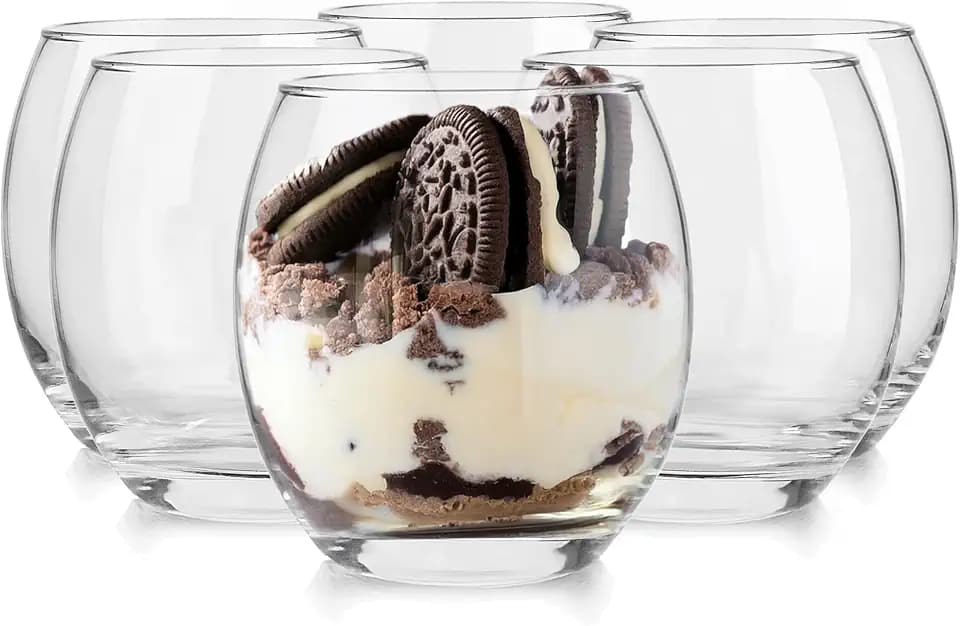 Glasmark KROSNO 1992 Dessertgläser 6er Set 350 ml Aus Glas Eisbecher Gläser Eisschalen Dessertschalen Rund