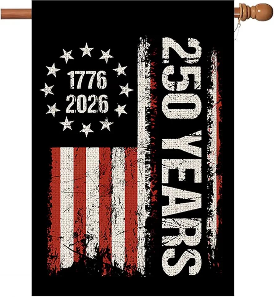 250 Years Anniversary Garden Flag,250th Freedom Patriotic Banner Double, Sided with Stars and Stripes Design,1776-2026 Commemorative, 28x40 Inch