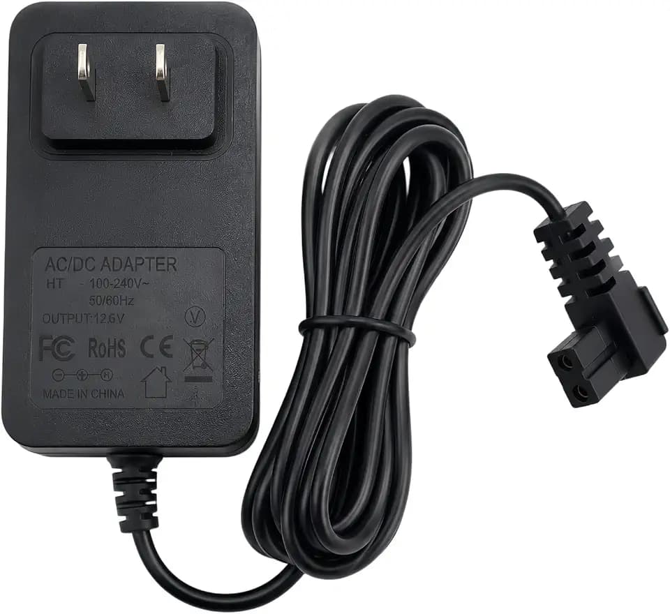 12.6V 2-Pin Power Adapter Charger Replacement for Aiper Seagull Pool Vacuum SE 800B 600 1000 1500 P1111 AIPURY 1000, AC/DC Power Cord for Cordless Robotic Pool Cleaners