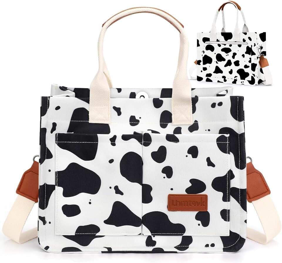 LHMTQVK Canvas Tote Bag for Women, Work & Bible Study Handbag