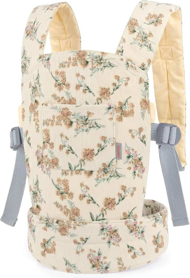 GAGAKU Corduroy Baby Doll Carrier with Adjustable Straps