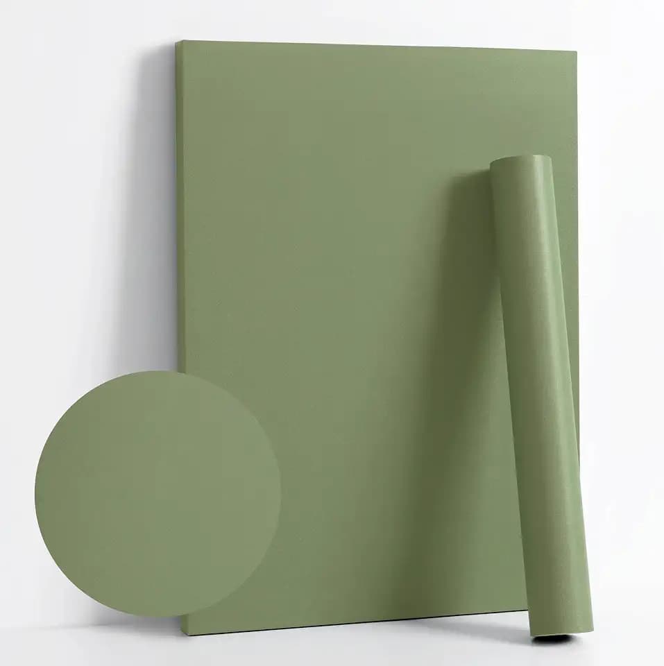 Dimoon 236''x17.7'' Green Peel and Stick Wallpaper Contact Paper Modern Self Adhesive Wall Paper Removable Renter Friendly Textured Solid Color Shelf Cabinet Vinyl Roll (236''x17.7'',Olive Green)