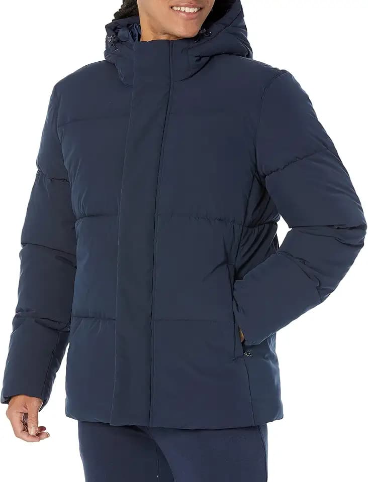 Amazon Essentials Men's Mid-Length Winter Jacket Hooded Puffer Coat (Available in Big & Tall)
