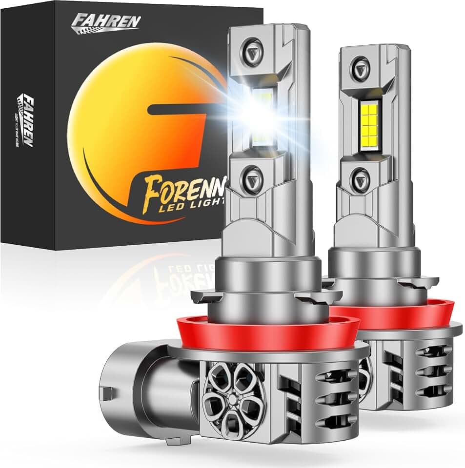 Fahren New-Gen & Mordern H11 Bulbs, 1000% 45000LM Upgrade Brightness, H9 H8 Fog Lights 1:1 Size with 20000RPM Silent Cooling Fan Quick Install, Back Up Light Assemblies Pack of 2