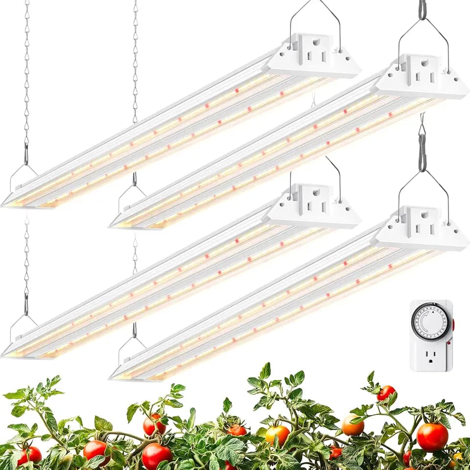 Barrina TX72 4FT LED Grow Light, 288W (4 x 72W), Full Spectrum Timer, 4Pack