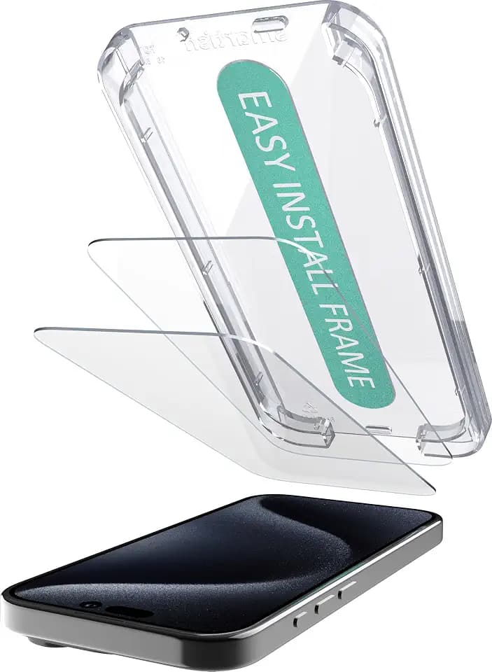 Smartish iPhone 15 Screen Protector, Tuff Sheet, Glass 2 Pack