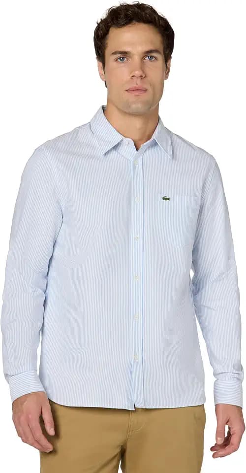 Lacoste Men's Regular Fit Striped Oxford Shirt