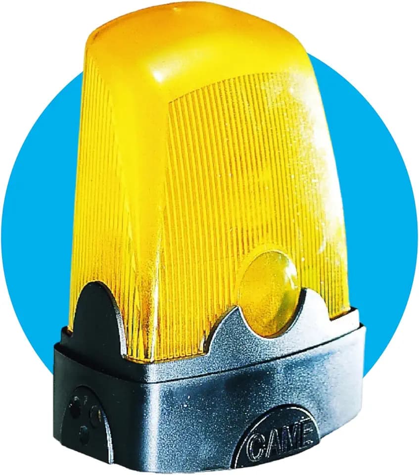 CAME LED-Blinkleuchte KLED mit hoher Sichtbarkeit und geringem Verbrauch, gelbe Abdeckung, 120-230 V AC, einfache Installation, kompatibel mit CAME-Automatisierungen, ideal für Tore und Schranken