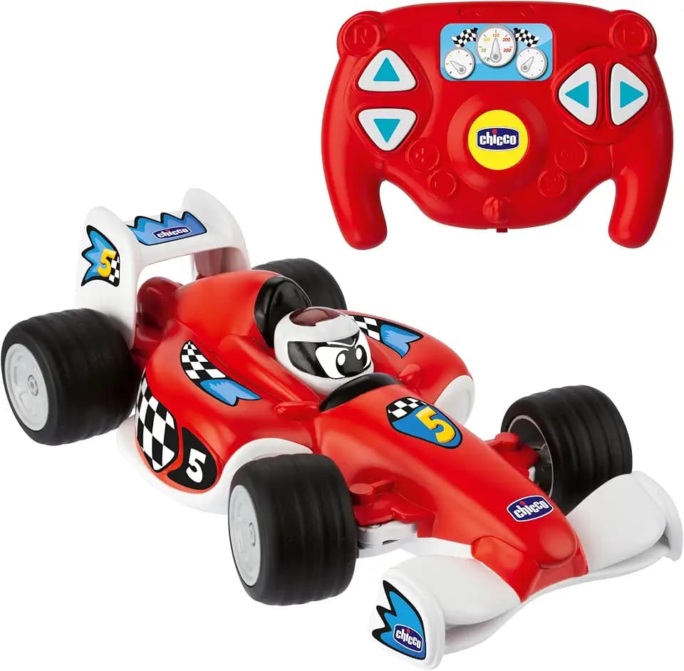 Chicco Tom Race Radio Control, Rennwagen, bewegt Sich in 4 Richtungen, Infrarot-Fernbedienung mit 4 Richtungstasten, mit Sportwagen-Sound, funkgesteuertes Auto, Kinderspielzeug 2-6 Jahre