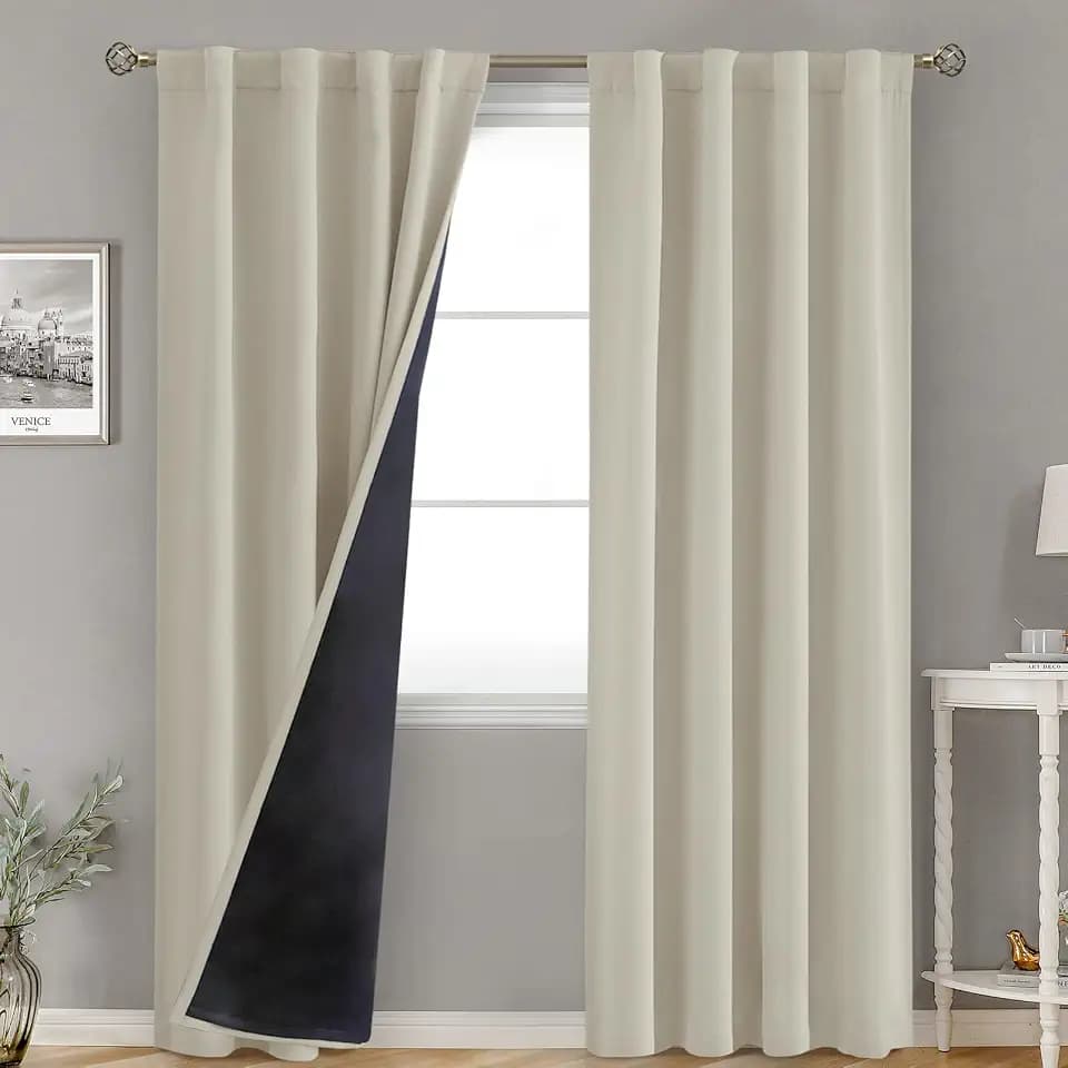 BGment Camel 100% Blackout Curtains for Living Room, 2 Panels, 38 x 84 Inch