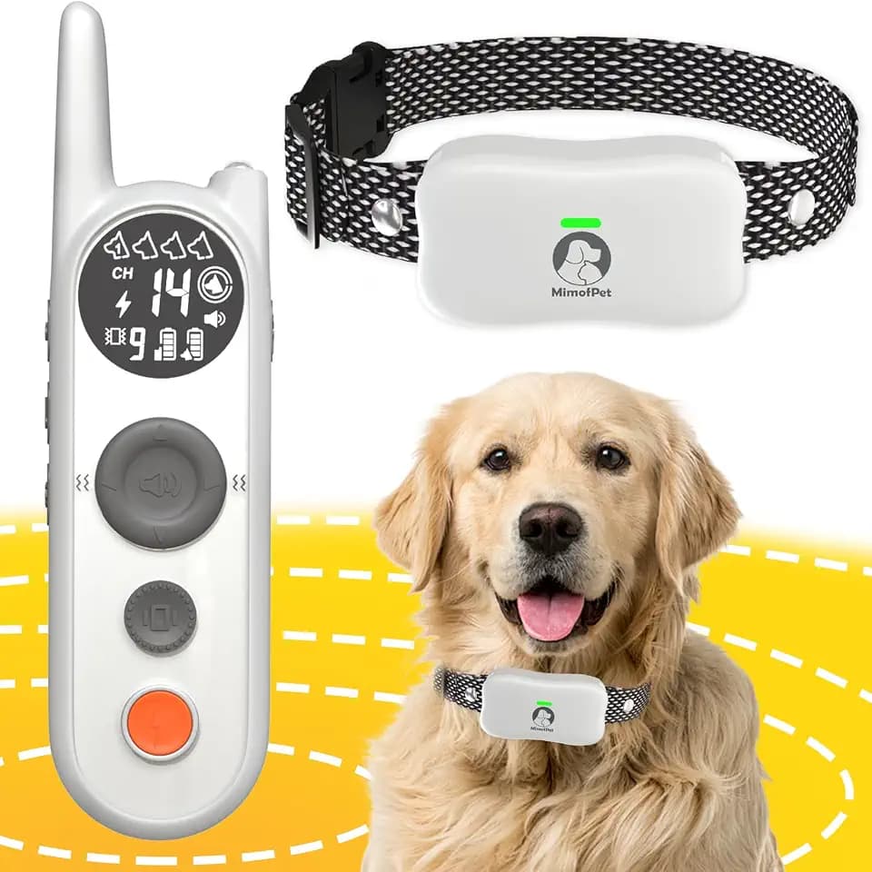 MIMOFPET Wireless Dog Fence System - Multi-Mode Electric Dog Fence Covers up to 856-Acre,6100 Ft Training Collar Waterproof,Wireless Pet Containment with 3 Training Modes for Large Medium Pets