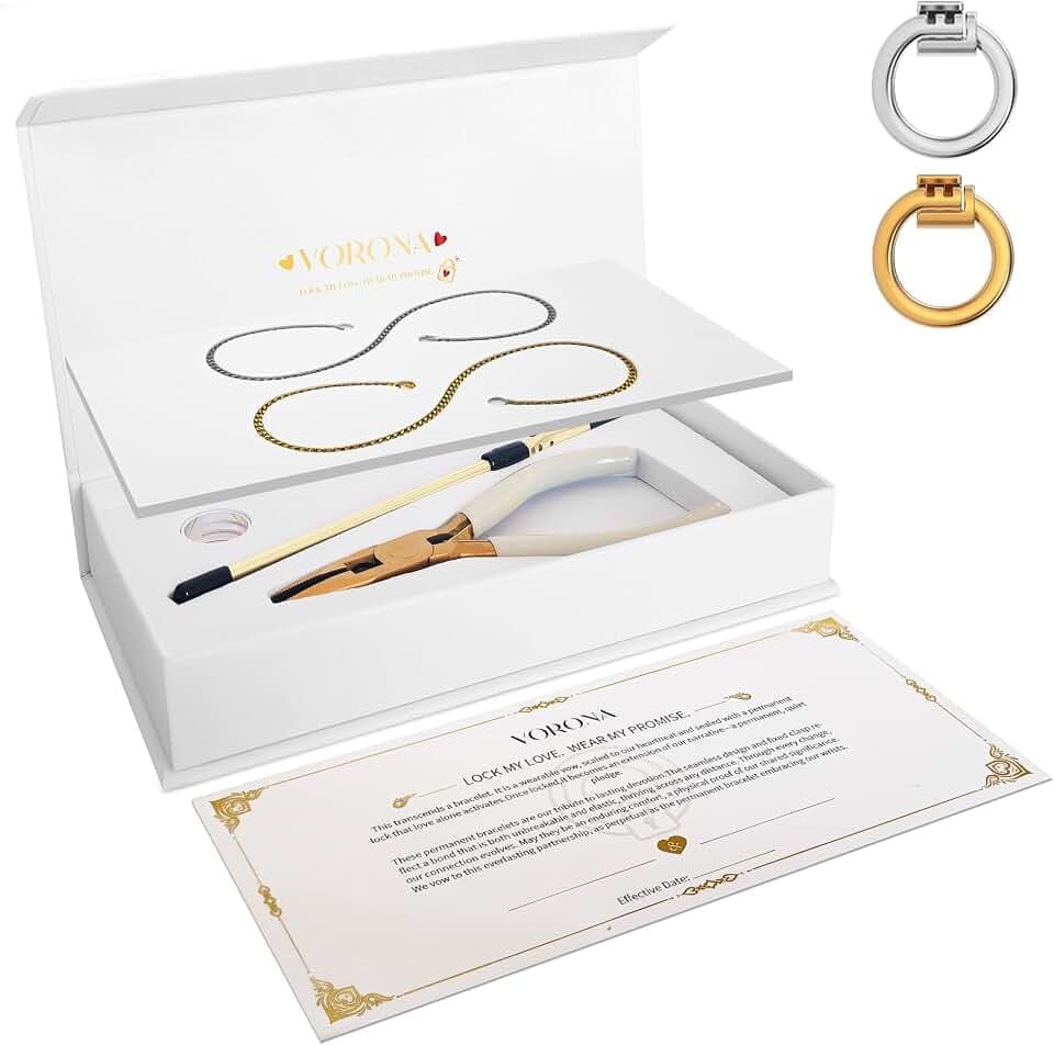 vorona Permanent Bracelet Kit, DIY Forever Bracelet Making Set for Couples, Friendship Bracelets, Romantic Infinity Jewelry for Anniversaries, Weddings & Date Nights (Silver & Gold)