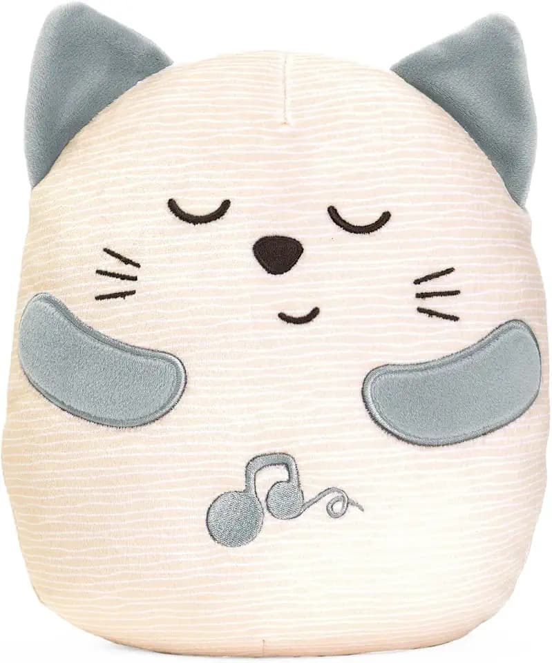 Chicco, Süßes Schnurrendes Kätzchen, Interaktives elektronisches Plüschtier, gibt das Schnurren und die Vibrationen Einer Katze Wieder, Klassische Musik, weiches Kissen, Spielzeug für Babys ab 0 M+