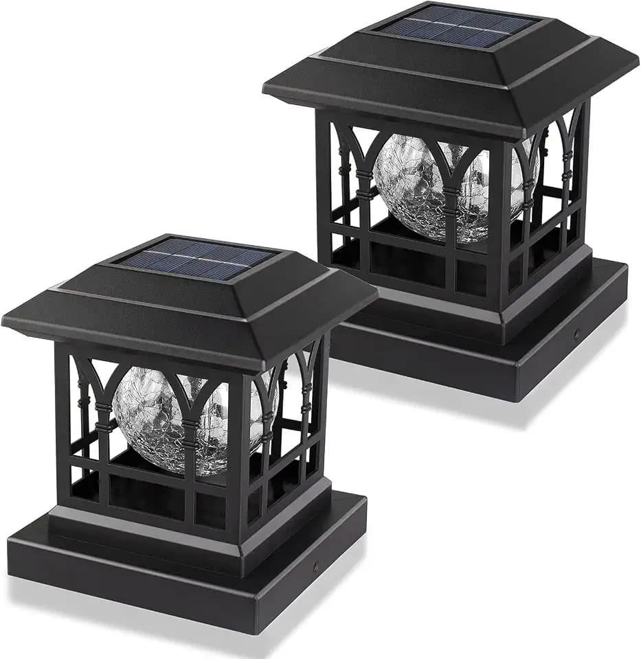 Solar Post Cap Lights Warm White & RGB Automatic Cycling 2 Modes