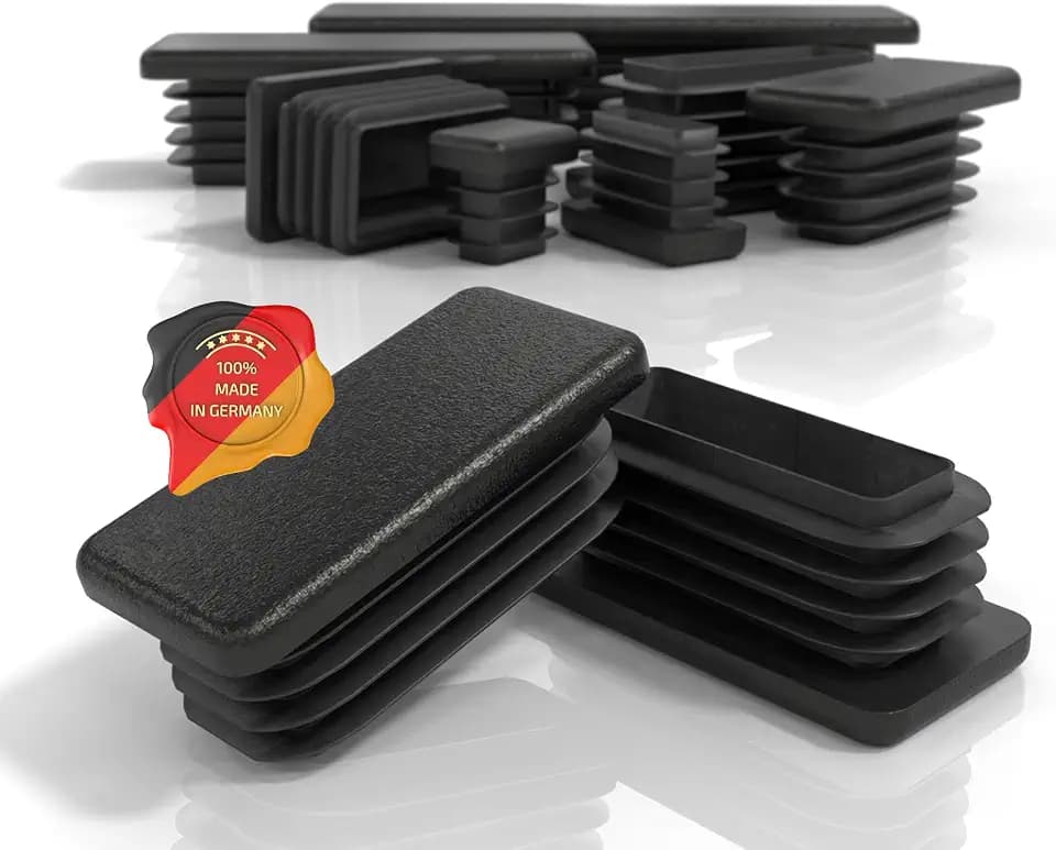 PD® Lamellenstopfen 60x20 mm Rechteckrohr - Endkappen schwarz | 20 Stück