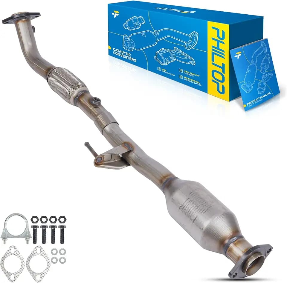 PHILTOP Rear Stainless Steel Catalytic Converter Compatible with Toyota Camry 2002-2006 2.4L, Solara 2004 2005 2006 2.4L Replace OE# 18064, 643001, 40483, 55435, 1741028290, 1 Pc, EPA Compliant