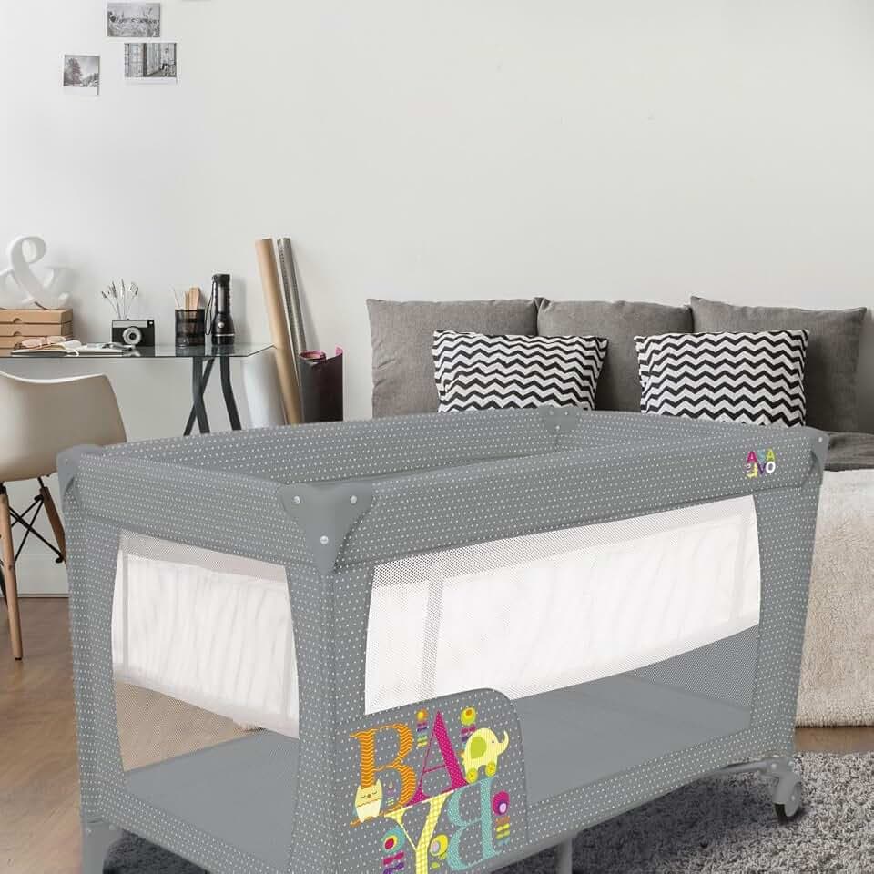 ASALVO 15891 Travel Cot Smooth Baby, grau