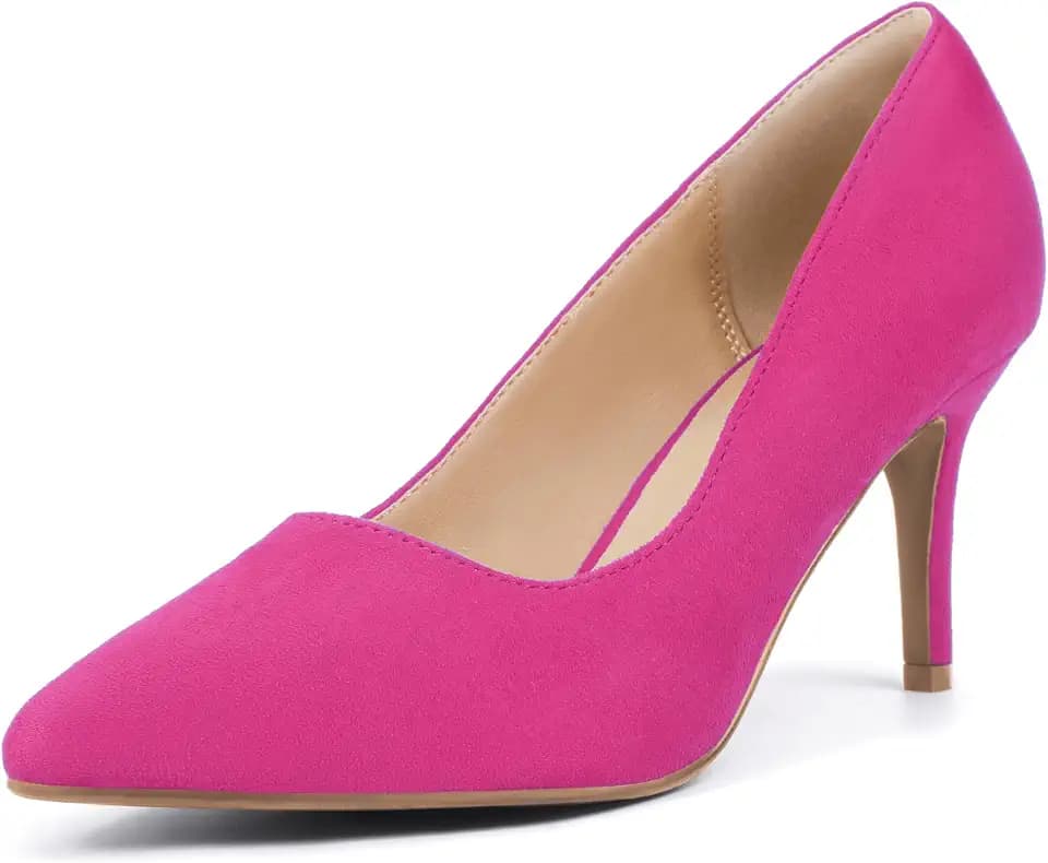 IDIFU High Closed Toe Heels Women's Pumps Pointed Stiletto Dress Shoes