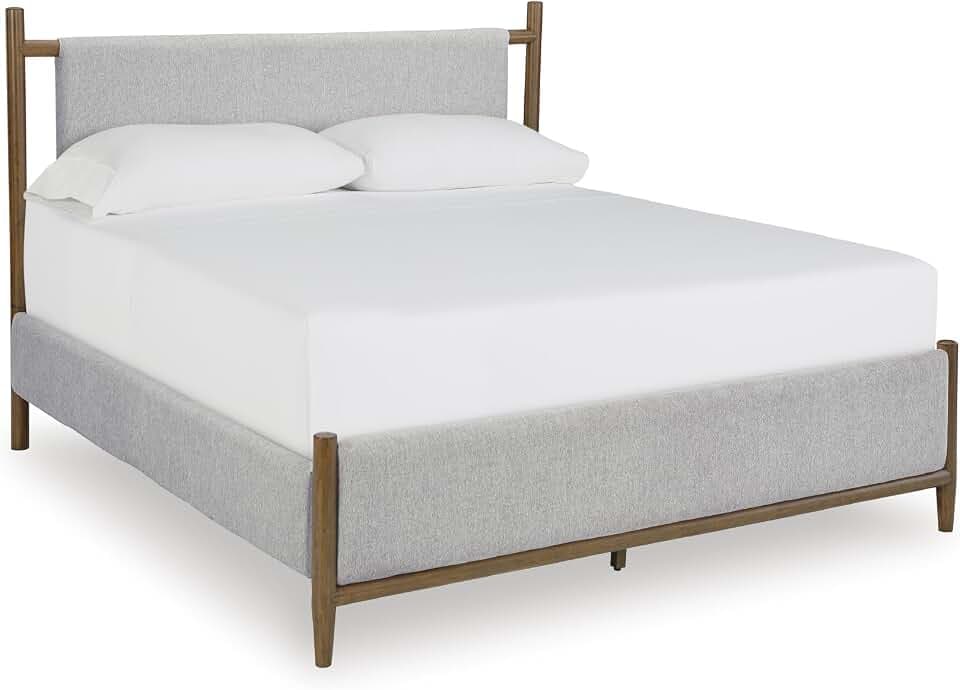 Signature Design by Ashley King Size Bed Frame, Upholstered Panel Bed