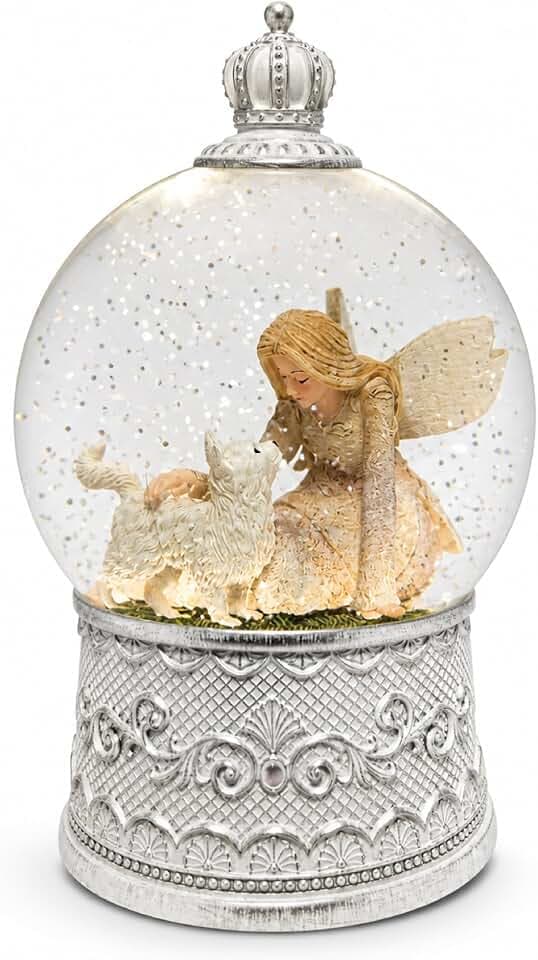 Cat Memorial Gifts for Loss of Cat Sympathy Gift, Snow Globe with Auto Swirling Glitter & 6H Timer, Battery or USB Powered, Cat Remembrance Gifts for Home Decor