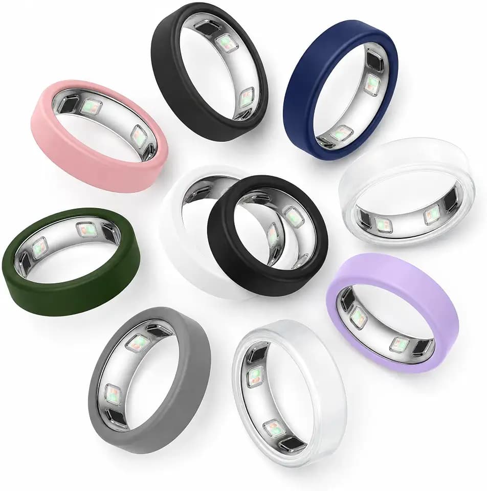 10-Pack Flexible Silicone Covers Compatible with Oura Ring 5,8 Colors Set