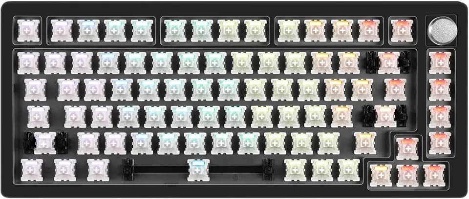 DrunkDeer A75-mechanischen-Tastatur,TKL Mechanical Keyboard Magnetic Switch, 75 Percent Gaming Keyboard 82 Keys with Keyknob,RGB Gaming Tastatur, Schwarze