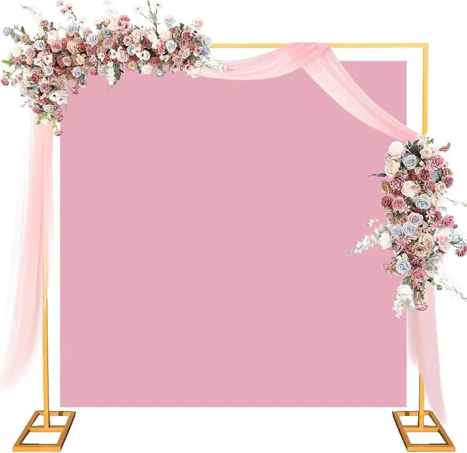 8.2FT Heavy Duty Adjustable Backdrop Stand Kit Square Wedding Arch Balloon Arch for Photo Booth Background Baby Shower Birthday Party Decorations