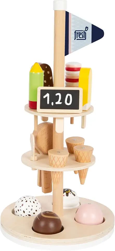 small foot Eisständer "fresh" aus Holz, Zubehör für Kinderküche und Kaufmannsladen, ab 3 Jahren, 12232