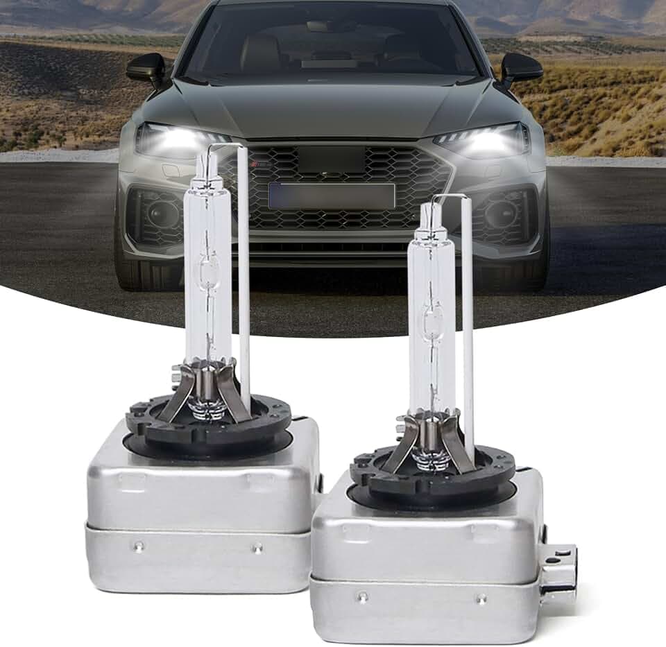 Pack-2 Car Bulb, 6000K D1S Original Replacement Lights Bulbs, 35W Super Bright Bulbs, Universal Car Light Bulbs, Plug and Play High Beam Low Beam Bulb, for Most Cars (White Light)