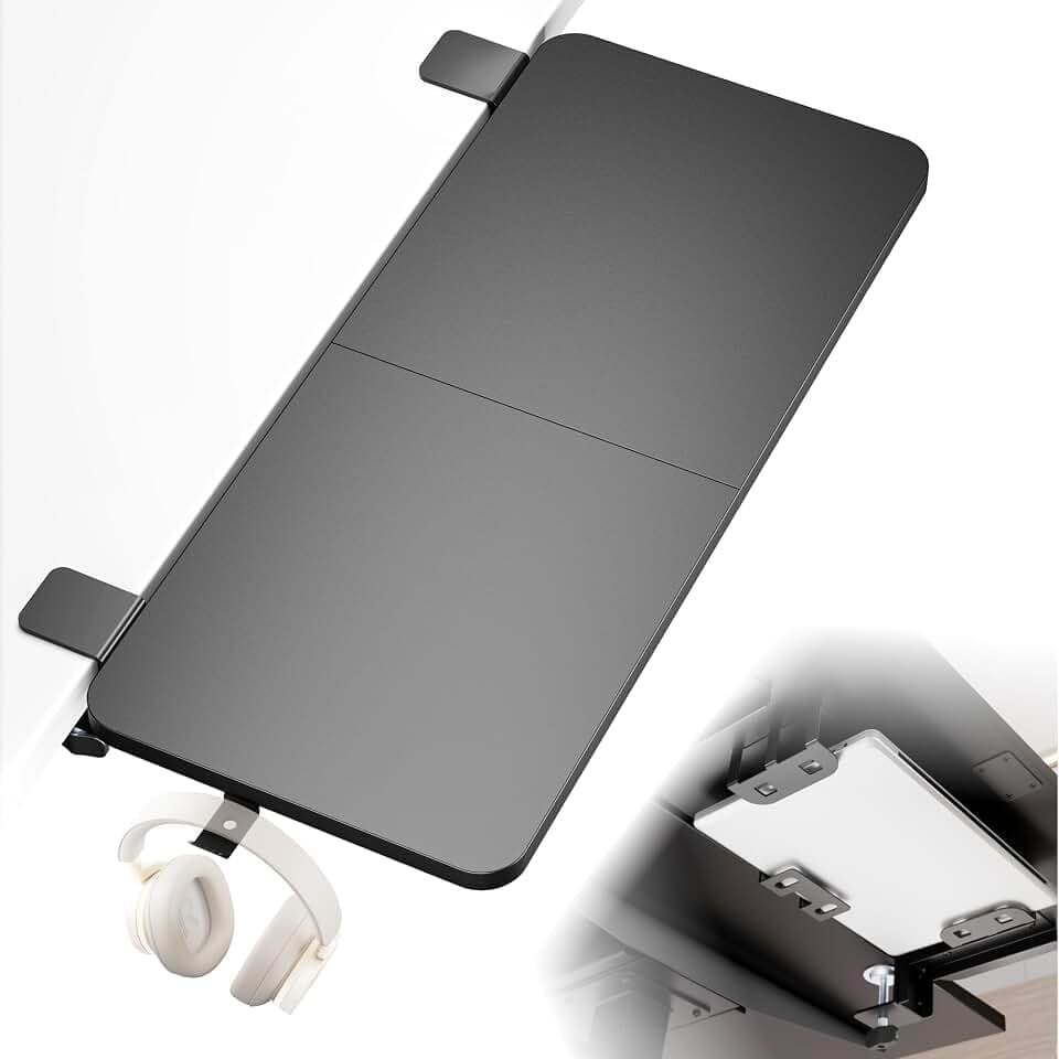 PEGZONE Ergonomische Schreibtisch Erweiterung, 700 * 300MM, Schwarz