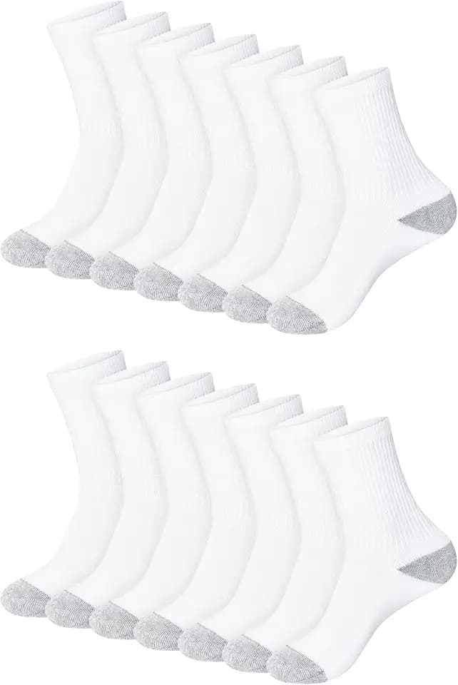Hanes Women's Crew, Ankle, and No-Show Moisture-Wicking Cushioned Athletic Socks (14 Pack)