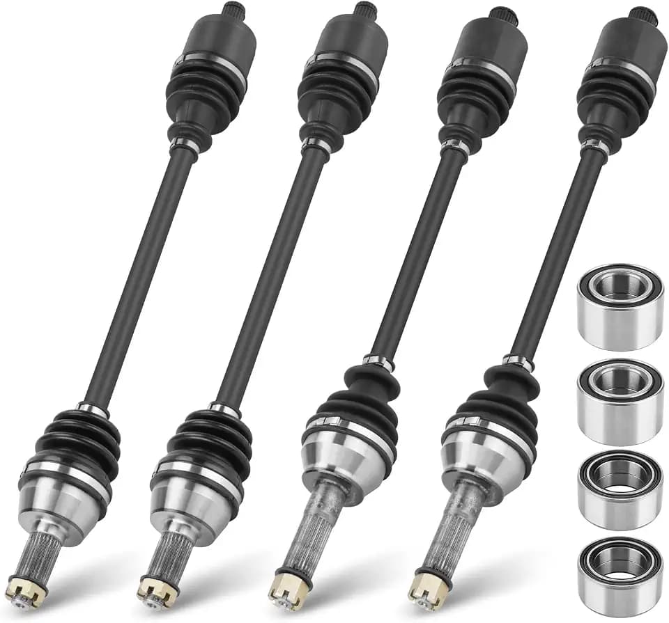 Front Rear Left and Right CV Axle Shaft & Wheel Bearing Set for Polaris Ranger 800 Crew/XP EPS/EFI/LE 2010 2011 2012 2013 2014, for Ranger 500 EFI 2010- Full Set