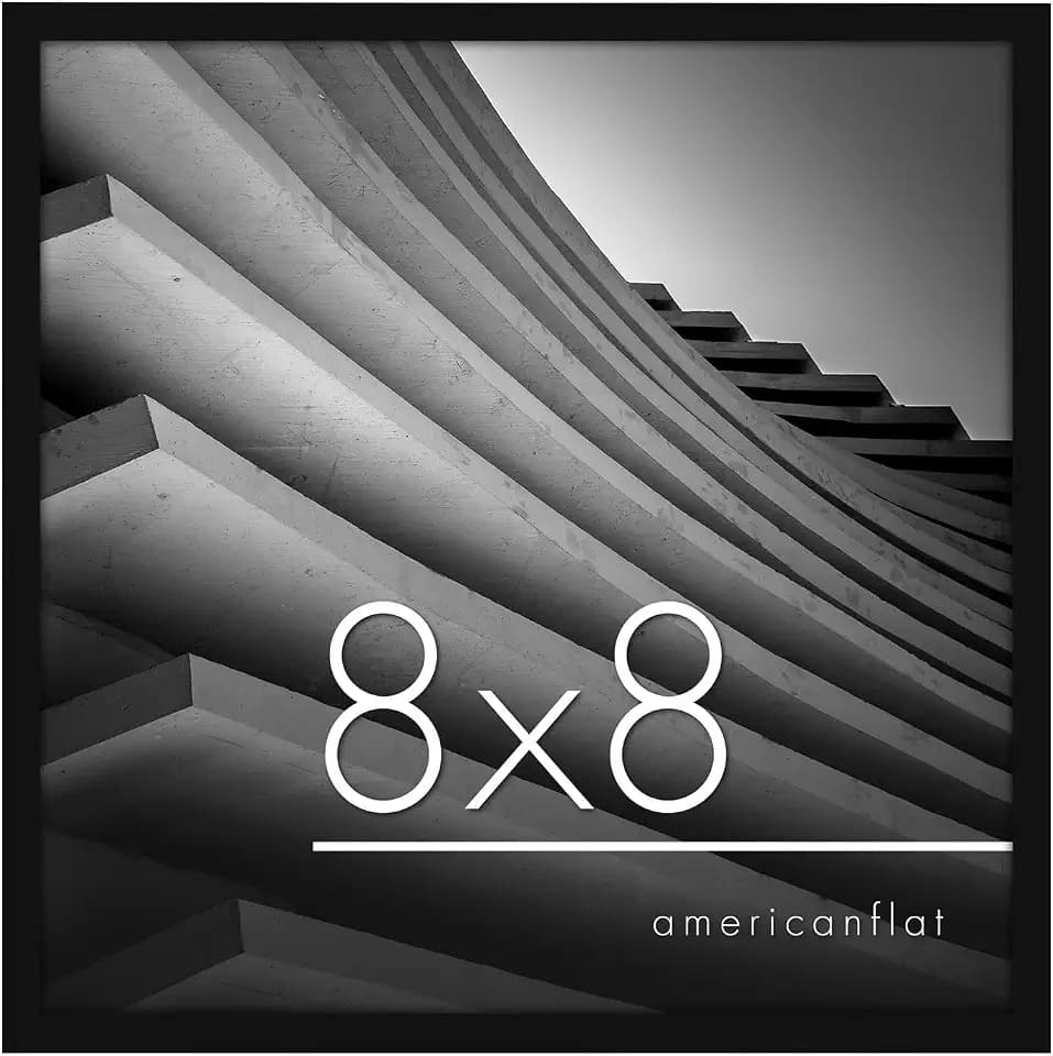 Americanflat 8x8 Picture Frame - Slim Molding - Black
