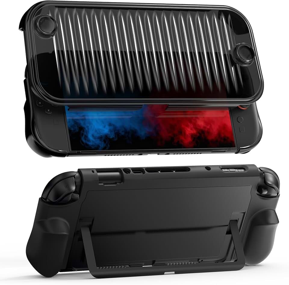 GeekShare Protective Case Compatible with Switch 2, Ergonomic Grip Cover with Soft TPU Handles and Hard PC Backplate and Front Cover, Shock Absorption, Anti-Scratch, Easy Install-Full Coverage Shell