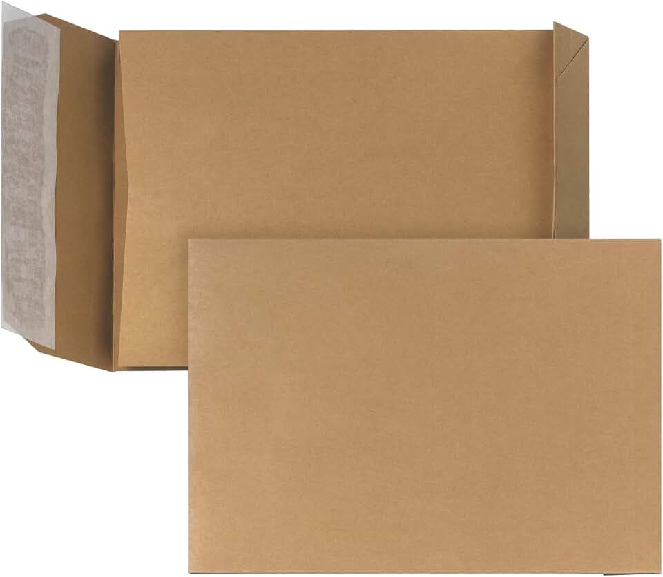 Faltentaschen C5 (250 Stück) 229x162x30 mm - Umschläge 110g/m² - Braun | haftklebende mit Klotzboden und Seitenfalte - Versandtaschen C5 aus braunem Kraftpapier