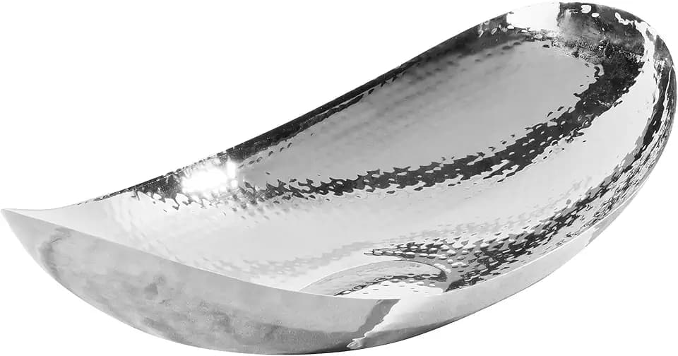 Elegance 17-Inch Hammered Oval Centerpiece Bowl, Large