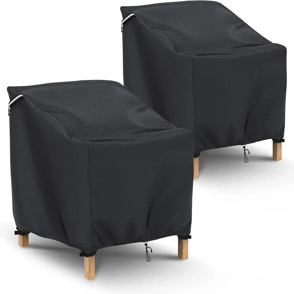 Gasadar Patio Chair Covers 2 Pack 32" W x 37" D x 36" H, Black