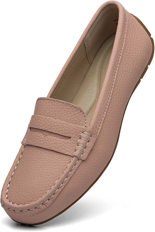 KORDAL Women's Comfortable & Lightweight Leather Penny Loafers Slip-Ons Cute Business Casual Dress Shoes Work Office Flats Everyday Walking Shoes Driving Mocs for Women