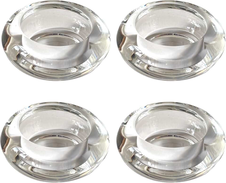 4 Stück Teelichthalter aus Glas, transparent, verschiedene Formen, geeignet für Teelichter Ø 4 cm (rund)