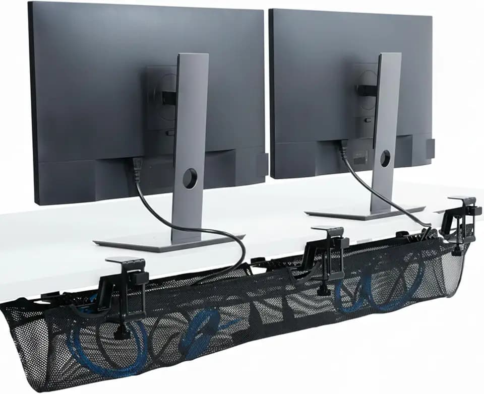 VIVO Black Clamp-on 55 in Mesh Net Cable Management Holder, DESK-AC55MH