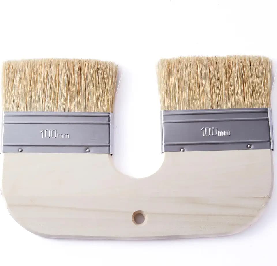 Limewash Paint Brush, 4 in Natural Bristle Double Brush