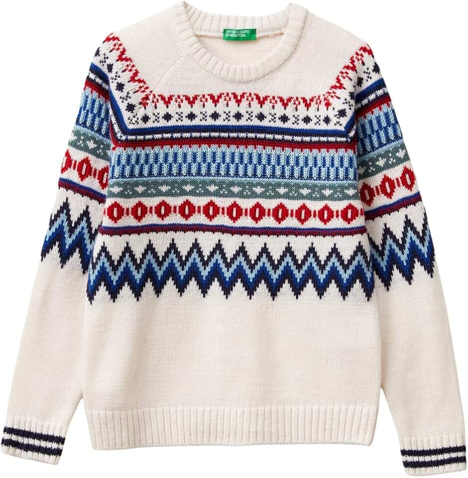 United Colors of Benetton Unisex Kinder Maglia G/C M/L 1pf6q109r Pullover (1er Pack)