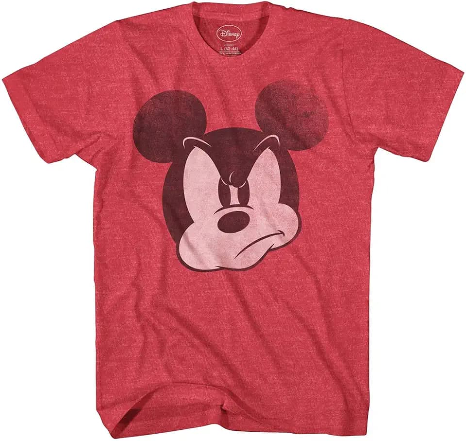 Mad Mickey Mouse Distressed Design T-Shirt for Adults