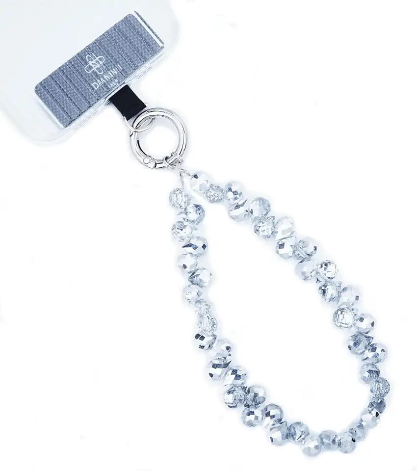 Crystal Phone Wrist Strap Water Drop Beaded Wristlet for Women