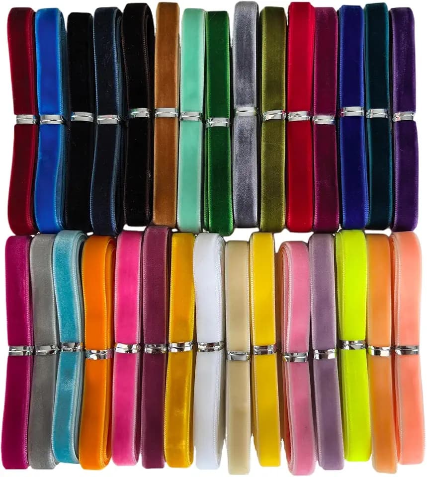 chenkou Samtband, 27 Meter, 10 mm breit, 30 Farben