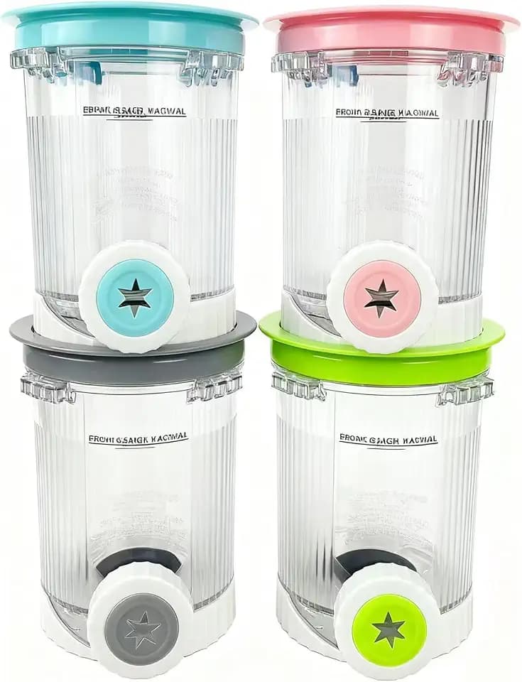 4 Stück Behälter für Ninja Swirl by CREAMi Softeis- & Eismaschine, 480 ml Eisbehälter für NC701EU Zubehör für Ninja Creami BPA-frei, spülmaschinenfest (4)