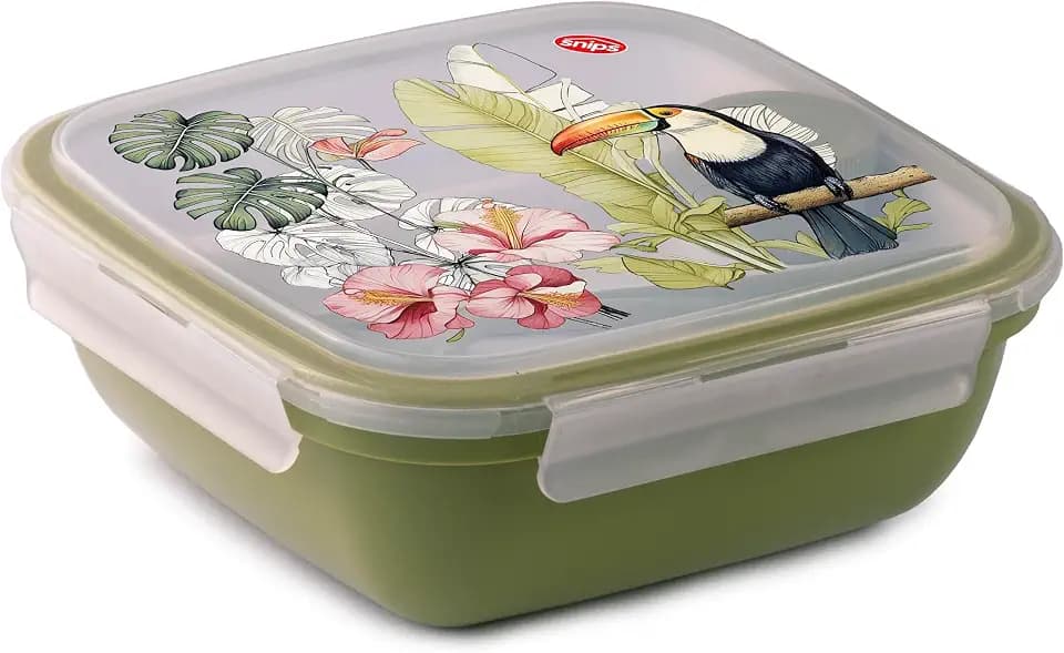 Snips, Fresh Lunch Box Quadrat, Tucano Design, Deckel mit 4 Sicherheitsverschlüssen, Frischhaltedichtung, Brotdose 1.50 LT, 21 x 21 x 8 cm, Made in Italy