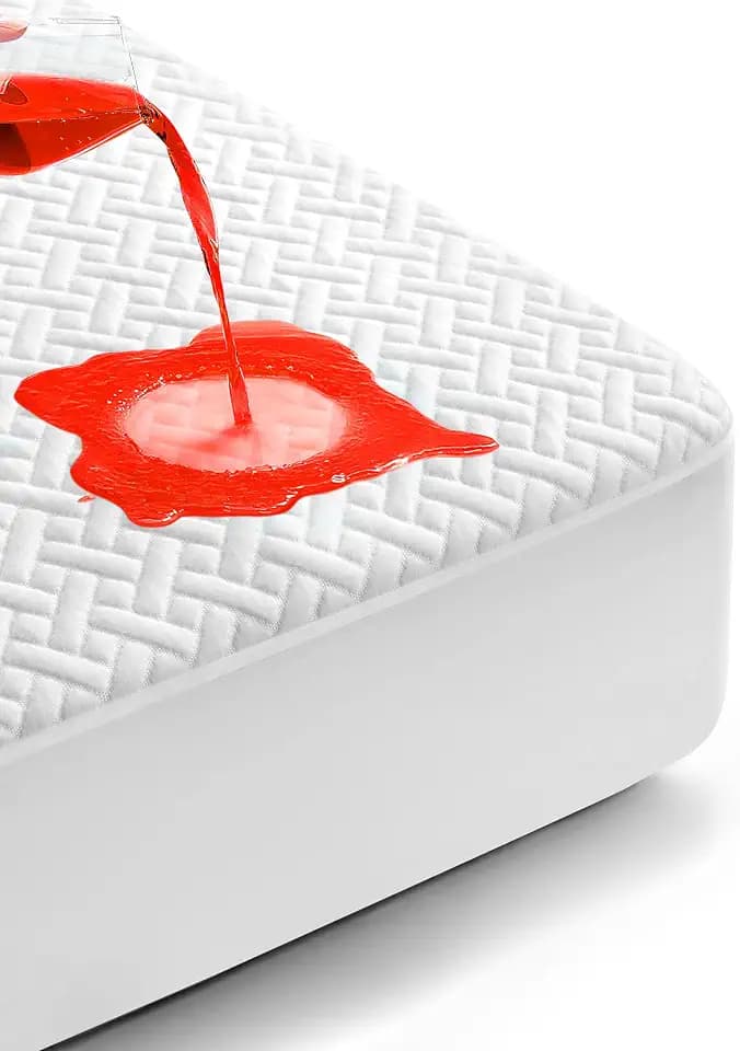 King Waterproof Mattress Protector, Premium Viscose from Bamboo Mattress Pad Ultra Soft Breathable, Noiseless Mattress Cover Fitted 8"-21" Deep Pocket