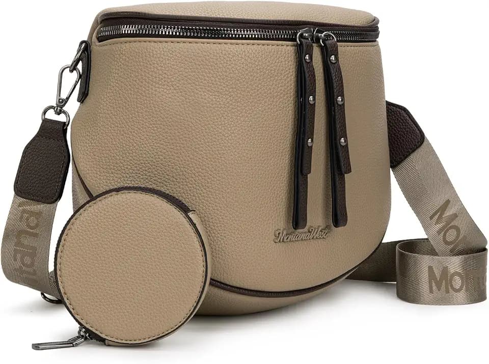 Montana West Crossbody Bag for Women, Vegan Leather Bum Bag with Coin Purse